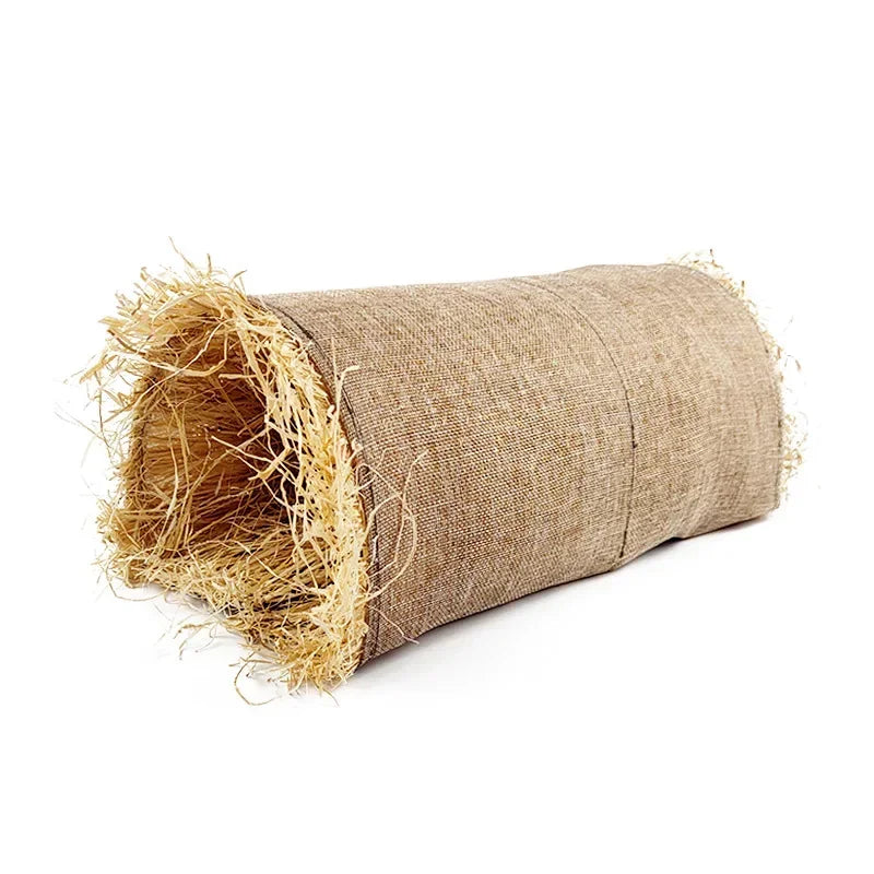 Pet Rabbit Arched Tunnel Toy Guinea Pig Chinchilla Hiding Grass Nest Simulated Pet Thatched House Summer Pavilion Leisure Toys