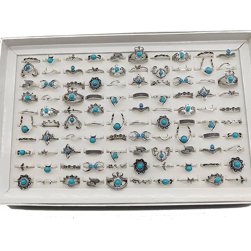 50000 Style Different Finger Rings Wholesale In Stock 100pc/Lot Hot Vintage Silver Gold Color New Alloy Joint Ring Party Women