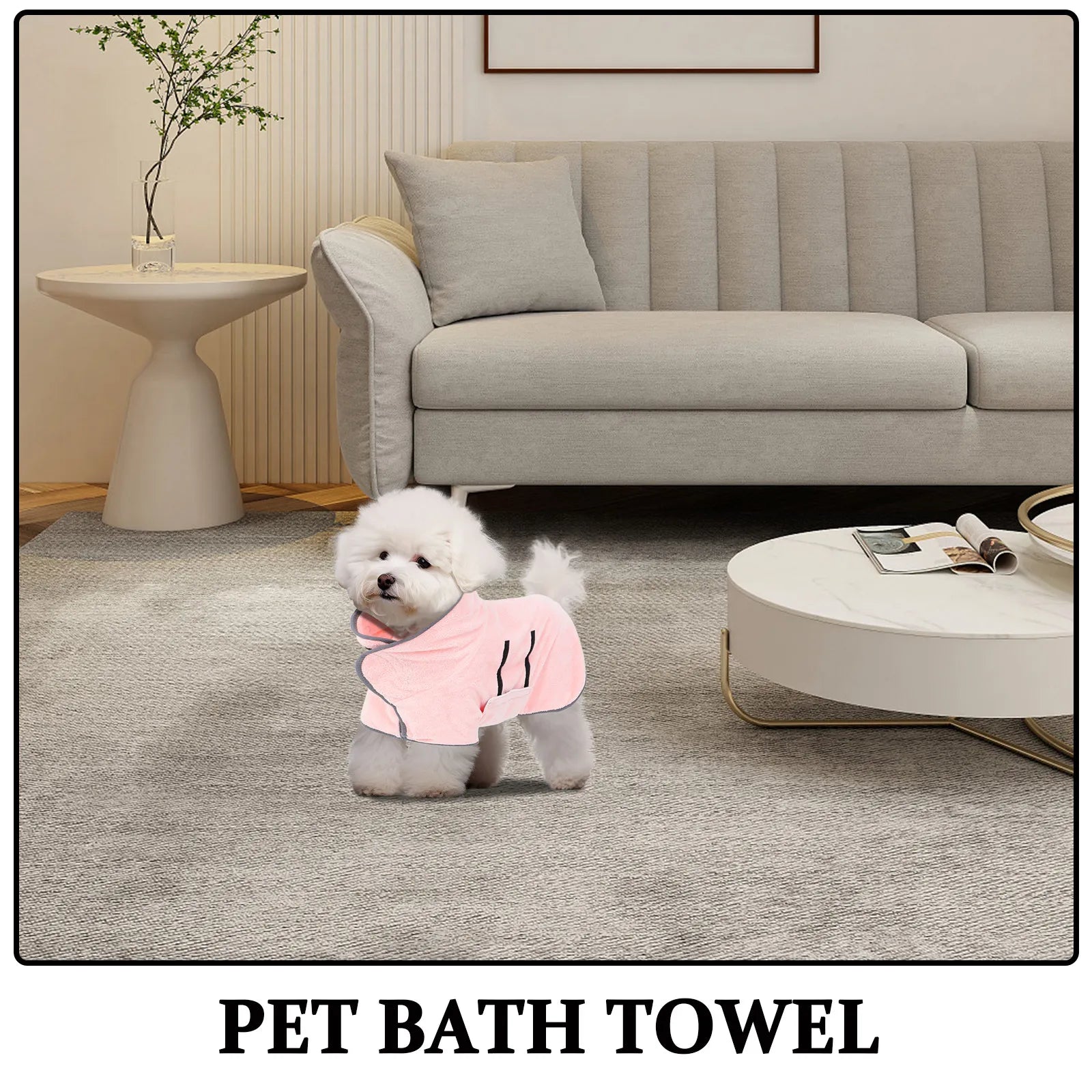 Super Absorbent Pet Bathrobe Dry Dog Towel for Grooming Bathing Quick Drying Dog Robe Super Absorbent Pet Bathrobe