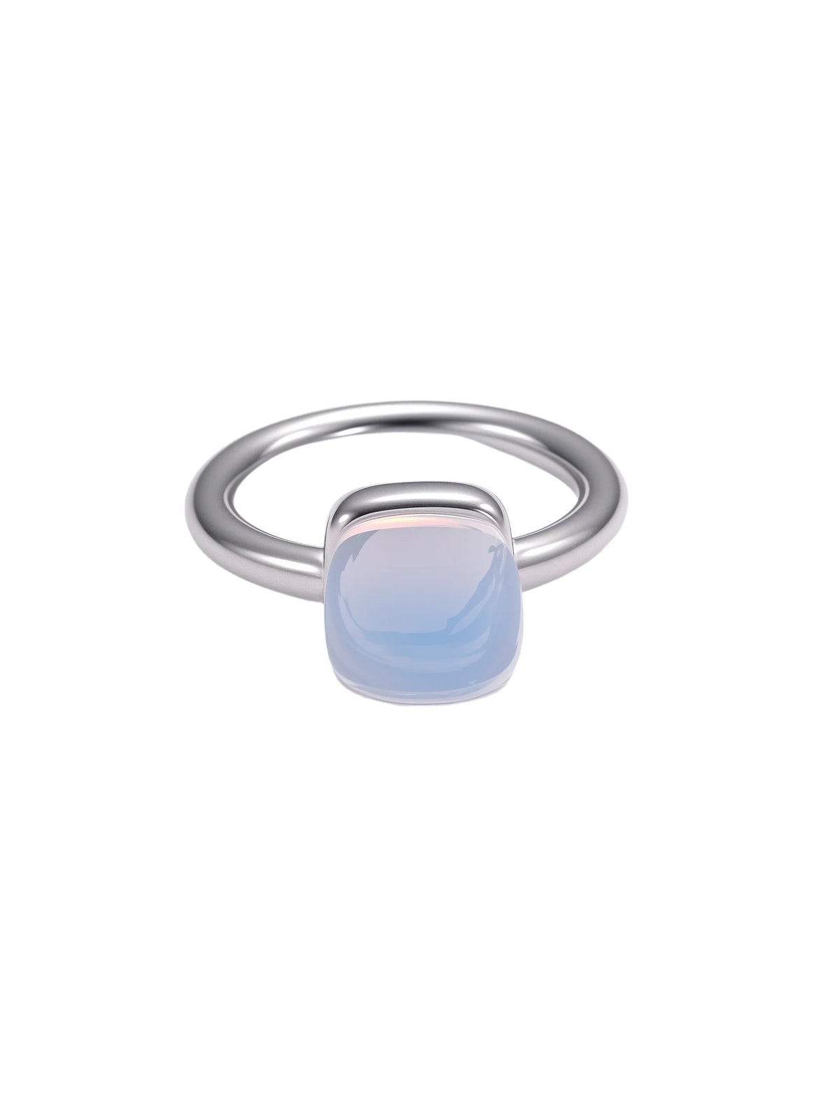 Colorful Crystal Nude Ring for Women 18K Gold Plated Stainless Steel Candy Color Square Stone Statement Rings Jewelry Gift