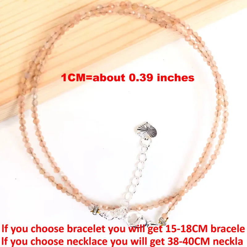Natural Semi-precious Stone Necklaces for Women and Men Cut Angle 2mm Beads Crystal Necklace Bracelet Gem Zircon Agate Jewelry