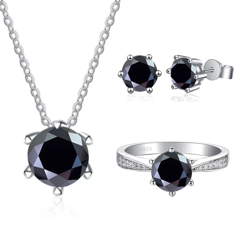 JoyceJelly Moissanite Jewelry Set With 1CT D Color VVS 3EX moissanite stone pass diamond test Wedding Luxury Fine Jewelry gift