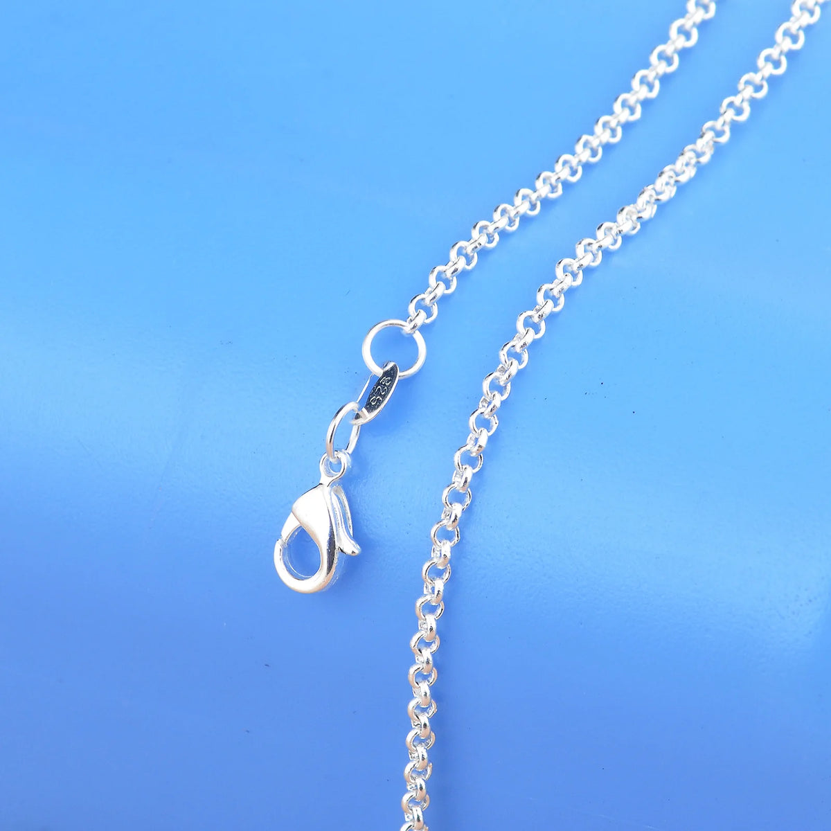 10PCS Wholesale Pure 925 Sterling Silver Color Charm Link Chain Necklace Jewelry with Strong Smooth Lobster Clasps 16-30 Inch