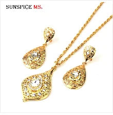 Arabic Jewelry Sets Morocco Choker Necklace Dangler Earring Bracelet Ring Gold Color Ethnic Women Charm Bijoux