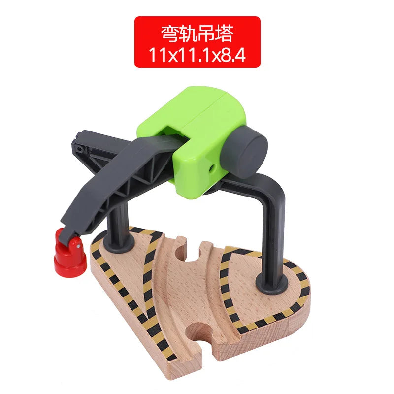 Wooden Train Track Accessories Wood Railway Track Train Station Bridge Tunnel Compatible All Brands Wooden Track Toys
