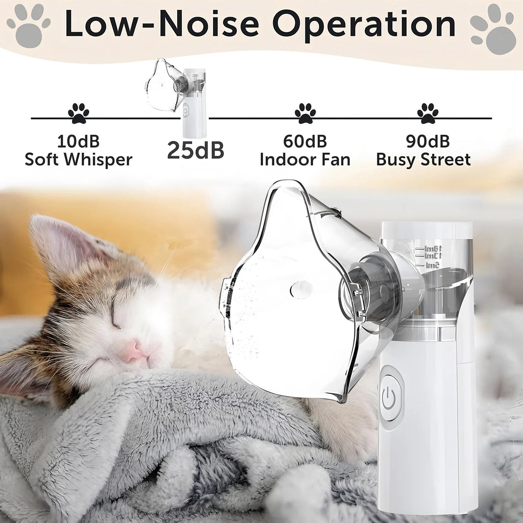 Smart Home Use Pet Nebulizer for Cats & Dogs - Easy-to-Use Animal Nebulizer for Respiratory Relief & Pet Health