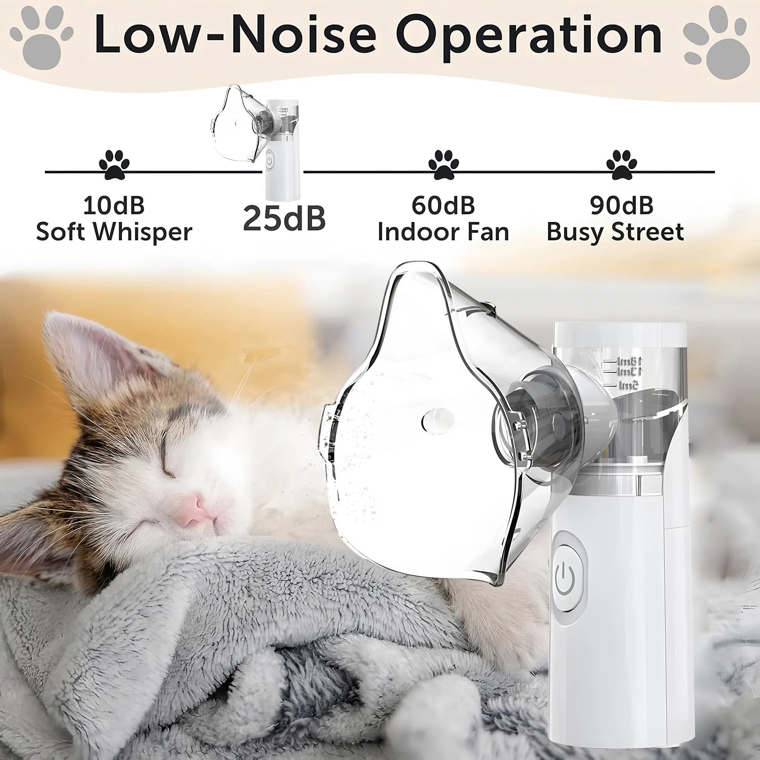 Smart Home Use Pet Nebulizer for Cats & Dogs - Easy-to-Use Animal Nebulizer for Respiratory Relief & Pet Health