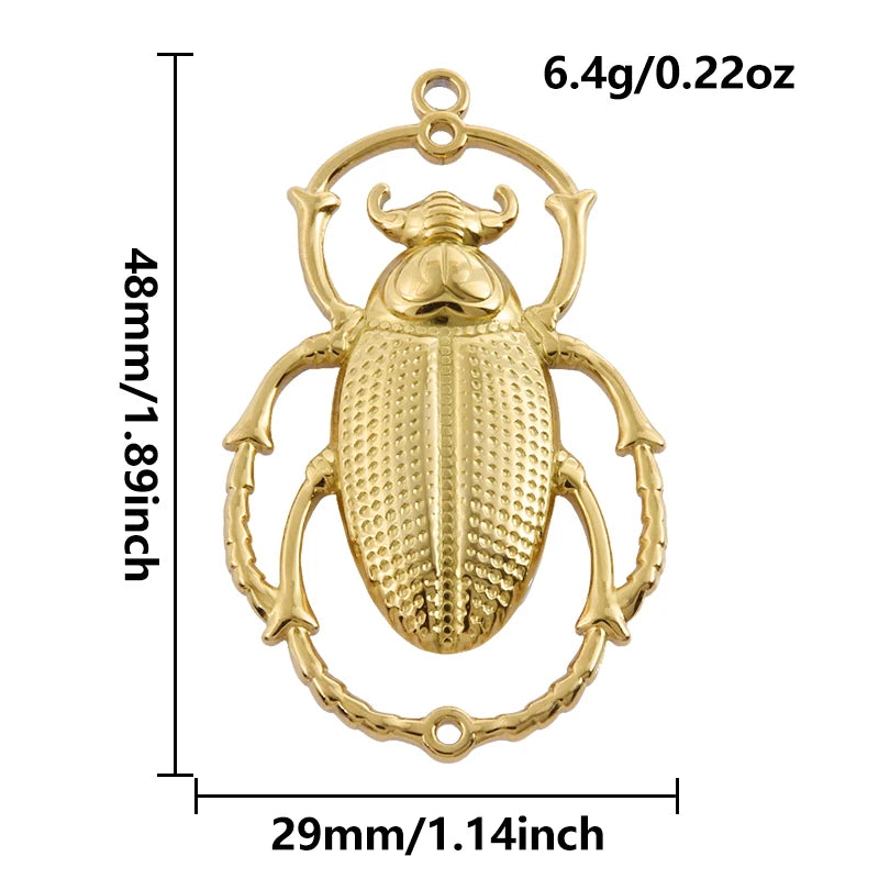 5pcs Stainless Steel Bee Spider Cicada Butterfly Dragonfly Flower Tree Grass Pendants Insects Charms Jewelry Making Accessories