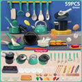 Kids Play Kitchen Toys Set Mini 92/69/59 PCS Pretend Cooking Food with Pots Pans Utensils for Toddlers Girls Boys Children Gift