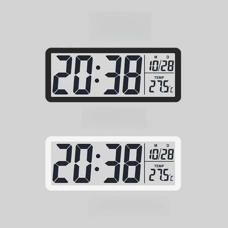 Battery Powered LCD Digital Wall Clock Time Temperature Date Desktop Table Clock With USB Cable 12/24H LCD Clock for Living Room