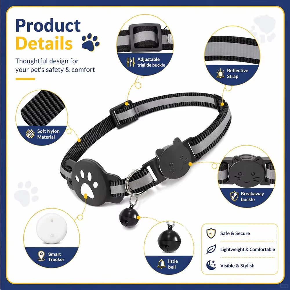 Smart GPS Tracker Tag Works For Apple Find My Anti-Lost Pet Cat Collar Key Finder Wallet Luggage Bag Suitcase iOS Locator