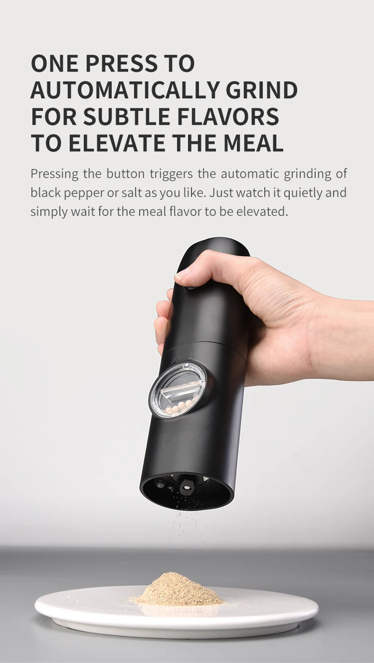 1/2pcs Automatic Pepper Grinder Salt And Pepper Grinder USB Rechargeable Adjustable Coarseness Spice Mill for Kitchen Tool