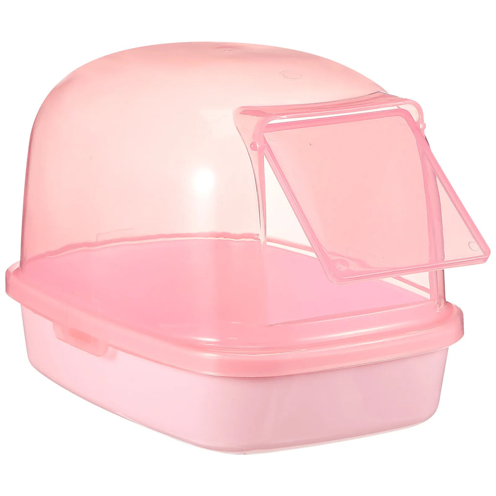 Plastic Hamster Sand Bath Box Sturdy Transparent Bath Basin for Small Pets Chinchilla Gerbil Guinea Pig Indoor Cage Accessory