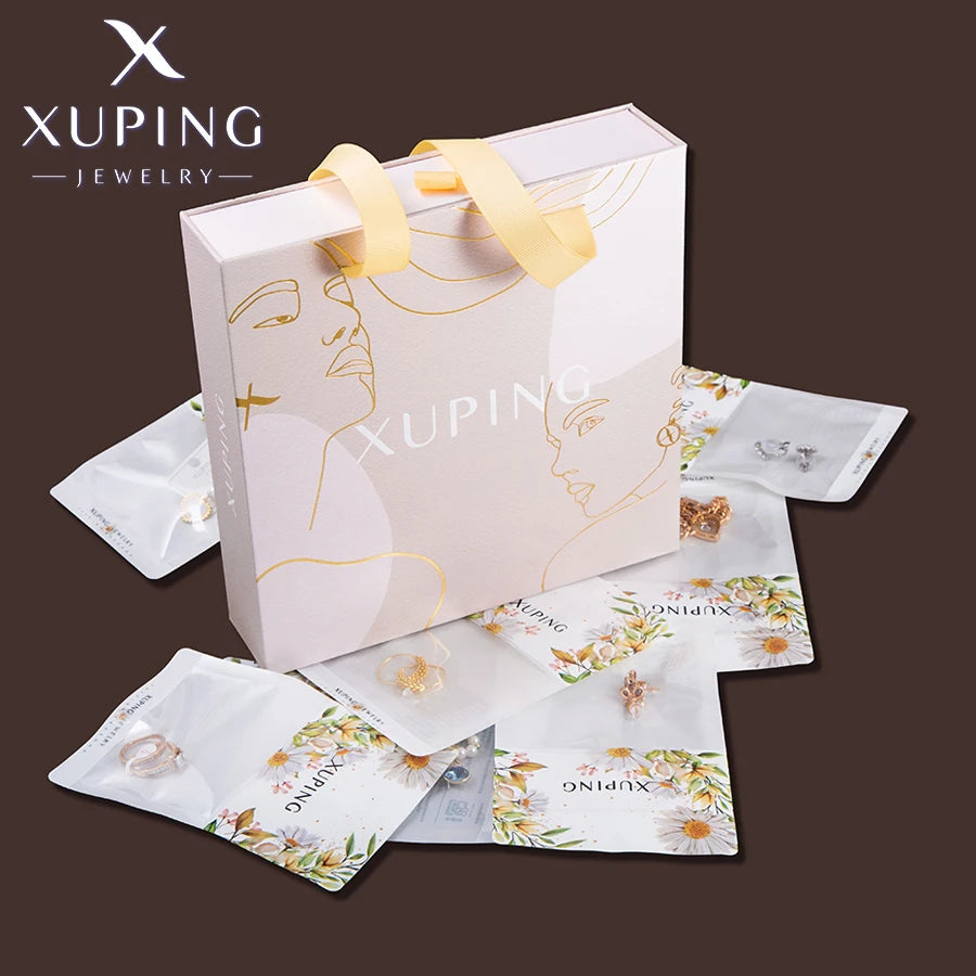 Xuping Jewelry Fashion Hot Sale Promotion Charm Gold Color Plated Mixed Rings Earrings Crystal Jewelry Necklace Pendants Box