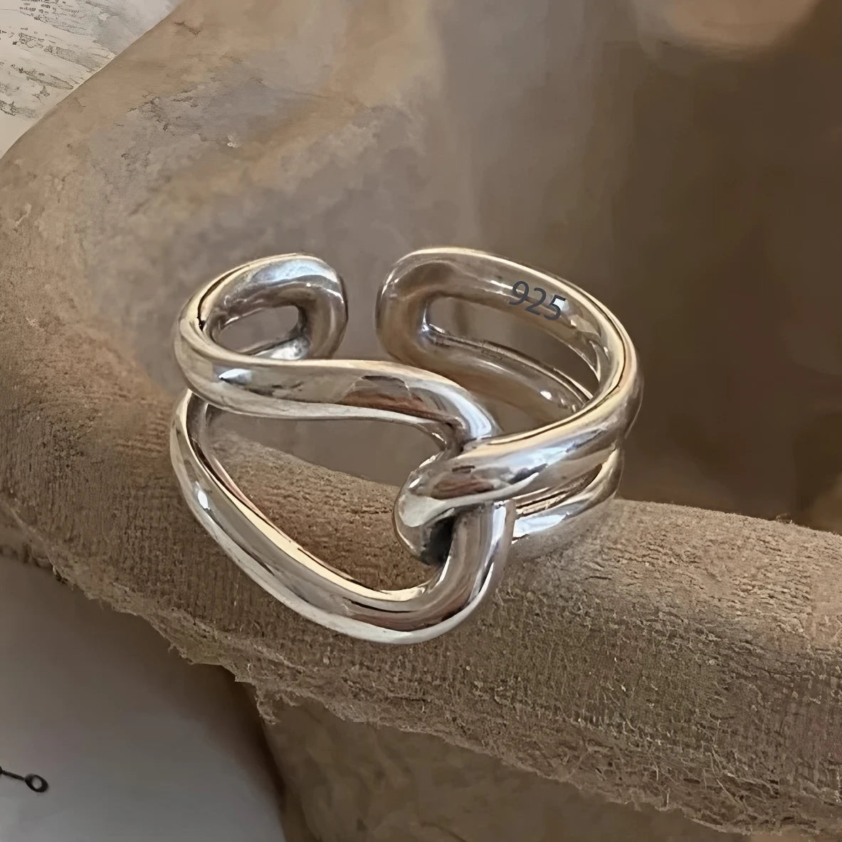 925 Sterling Silver Rings for Women Couple Minimalist Handmade Simple BIg Ring Party Jewelry Gift Prevent Allergy