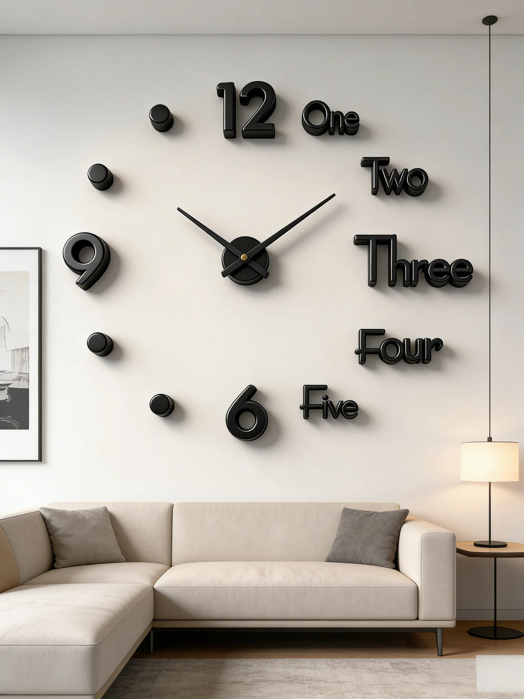 Large 3D Wall Clock Luminous Classic Wall Clocks DIY Digital Clock Wall Watches Stickers Silent Clock for Home Living Room Table