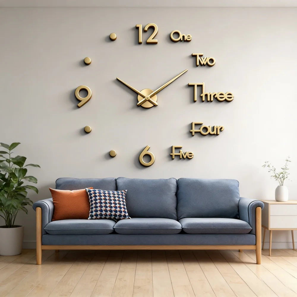 Large 3D Wall Clock Luminous Classic Wall Clocks DIY Digital Clock Wall Watches Stickers Silent Clock for Home Living Room Table