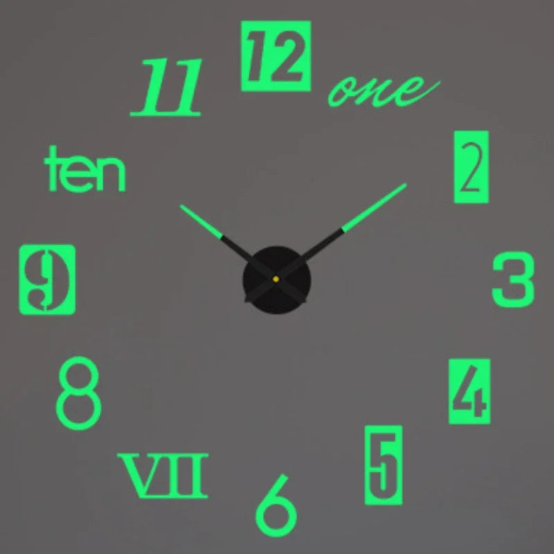 2026 Modern Design Large Wall Clock 3D DIY Quartz Clocks Fashion Watches Acrylic Mirror Stickers Living Room Home Decor Horloge