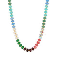 Unique Colored Natural Stone Necklace,Women's Stainless Steel OT Buckle Bead Chain Necklaces,Fashion Jewelry Gifts