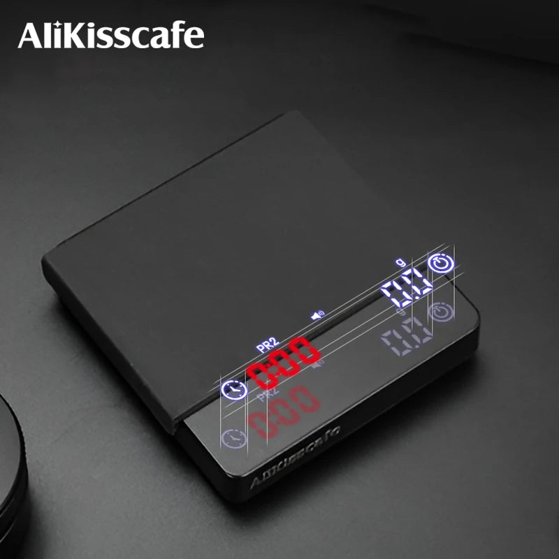 AliKisscafe Espresso Digital Scale With Timer Usb 3kg Electronic Precision Portable Barista Tool Kitchen Home Coffee Accessories