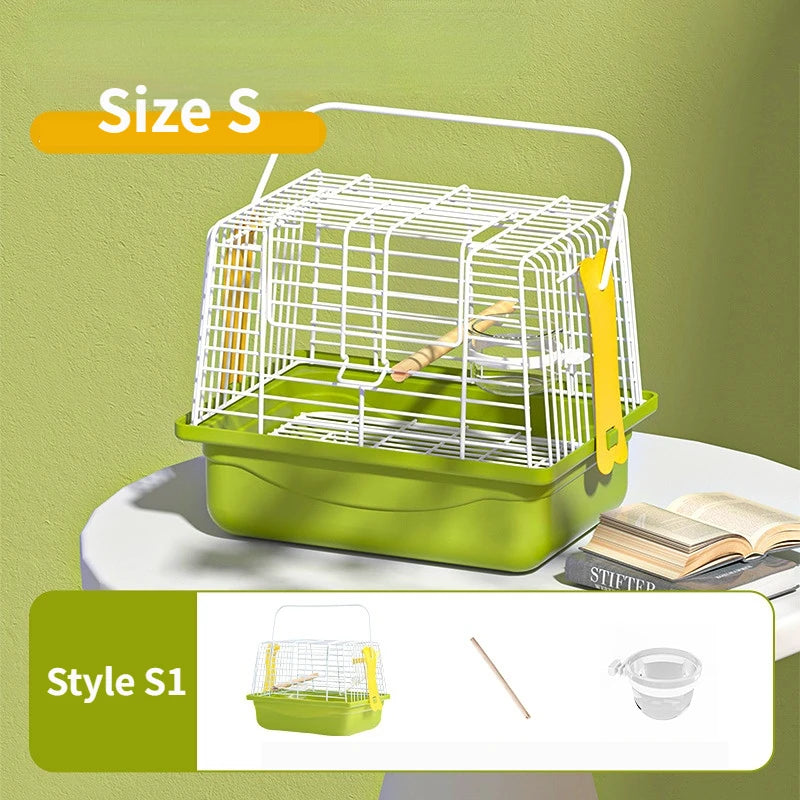 Bird Transport Cage Portable Double Shoulder Bird Carrier Bag Parrot Standing Stick for Outgoing Travel Lovebirds Bird Supplies