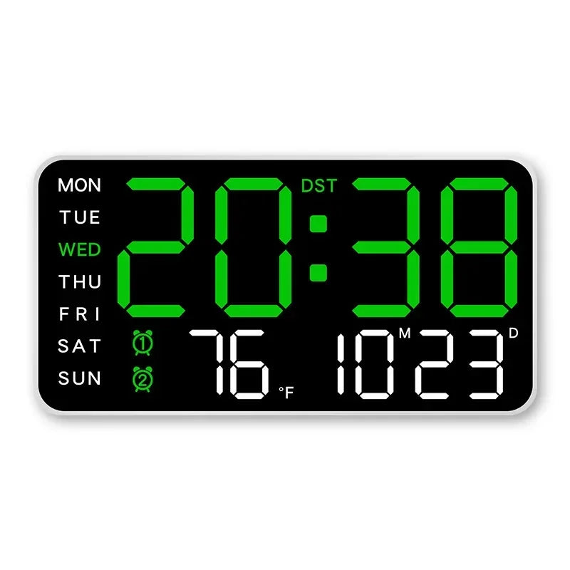 Extra Large Digital Wall Clock with LED Display with Date, Temperature, Timer for Living Room, Bedroom, Gift for Seniors