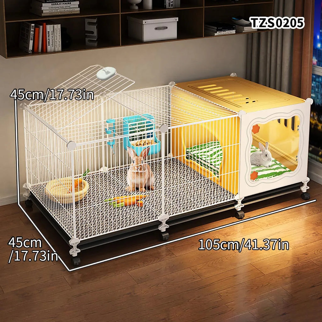 Home-Use Encrypted Mesh Rabbit Cage, Large Indoor Cleaning Base, Guinea Pig-Specific Hiding Spot, Multifunctional Guinea Pig Breeding Cage