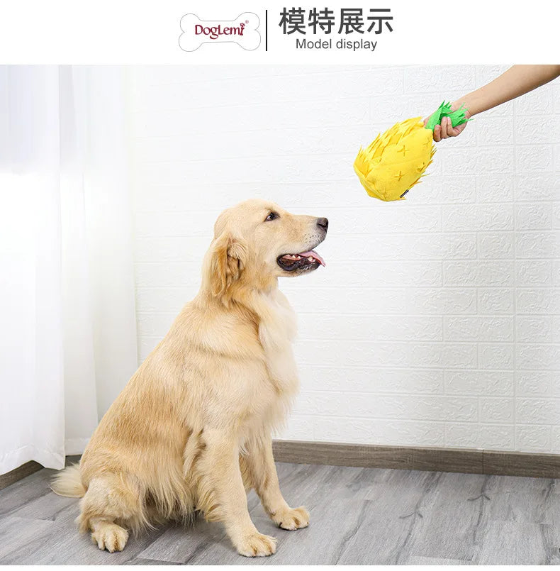 Pineapple Sniffing Pet Toy, Food-Hiding Educational Plush Dog Toy, Sound-Making, Teeth-Grinding, Boredom-Relieving Pet Supplies