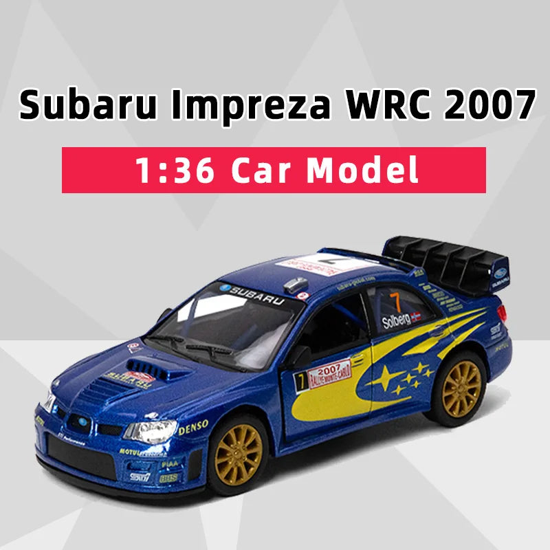 Kinsmart Subaru Impreza WRC 2007 Alloy Diecast Car Model 1/36 Toy With Pull Back Male Gift Toy Collection