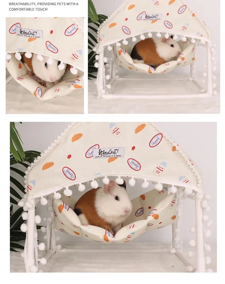 Small Pet Hammock Ferret Guinea Pig Chinchilla Dutch Pig Hanging Bed House Rat Hamster Shelter Accessories Small Animal Tent