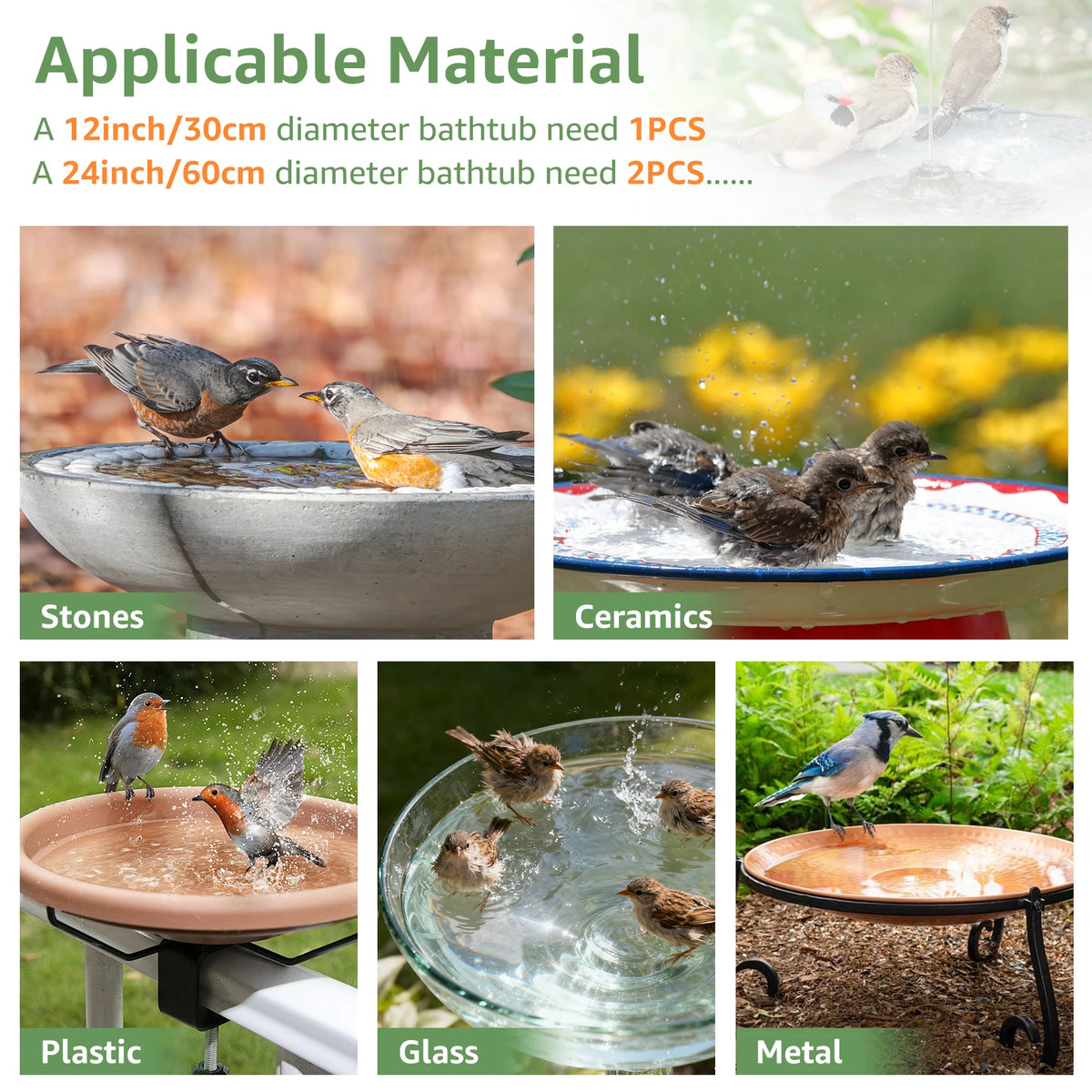2/3Pcs Copper Bird Bath Purification Disk Garden Outdoor Feeder Tray Cleaner Bird Bath Water Fountain Fishpond Lawn