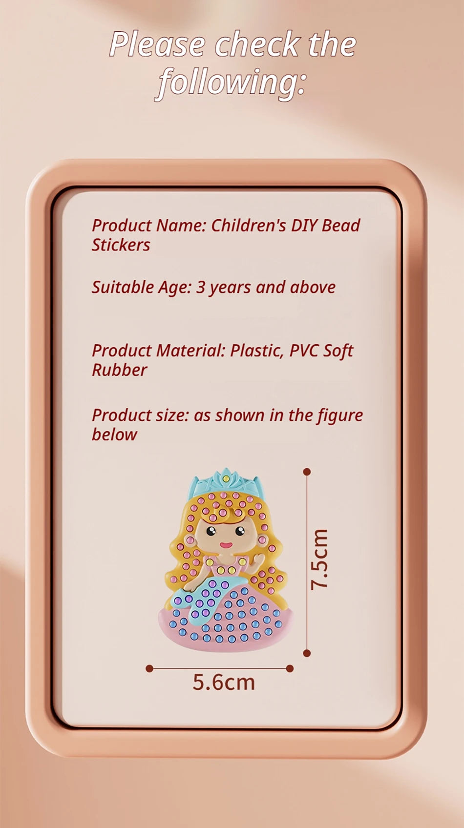 New Beads Pen Painting Handicraft Set for Kids Creative Handmade Sticker DIY Princess Rainbow Cake Keychain as a Gift for Kids