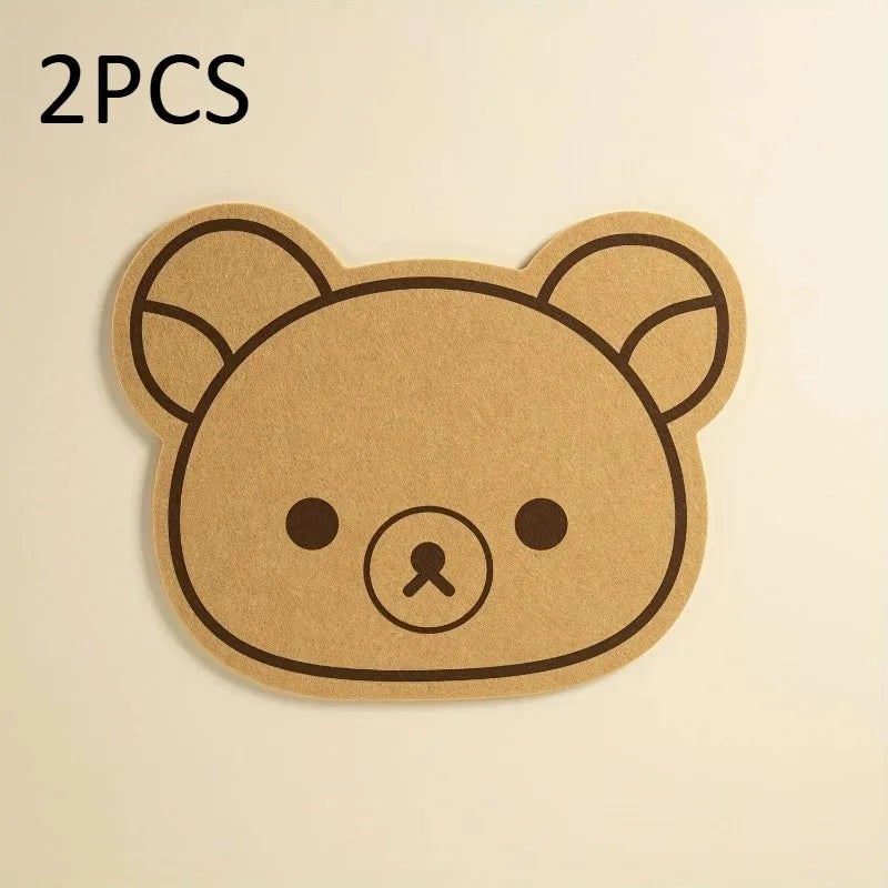 1/2Pcs Cute Bear-Shaped Pin Display Board 0.5-Inch Thick Cloud Rubber Board,Wall-Mounted Bulletin Board for Office, Letter Board
