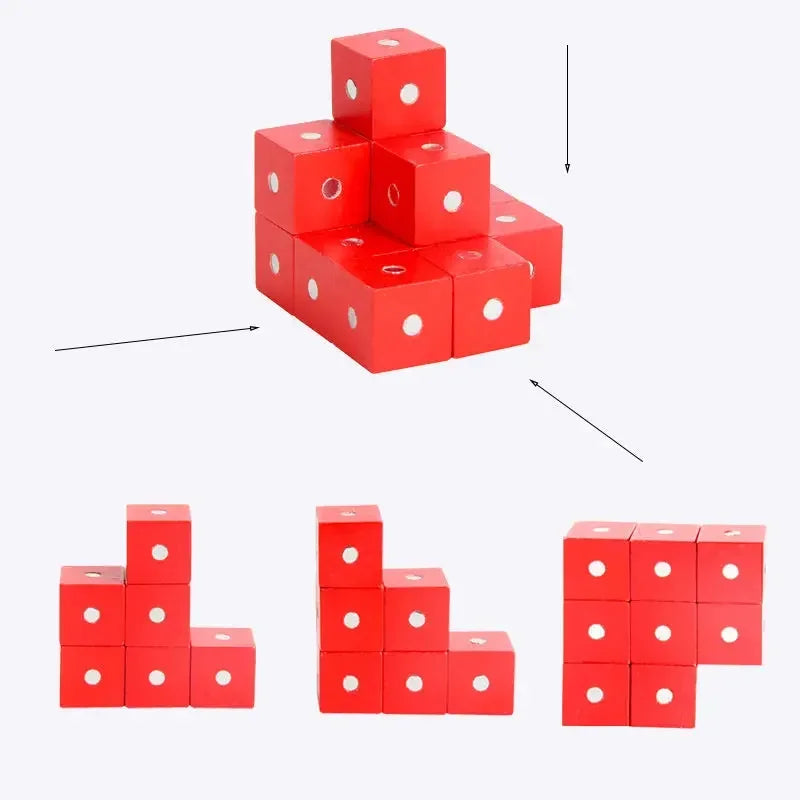2*2*2cm Square Cube Rainbow Blocks Building Assembling Blocks Wooden Toys for Gift