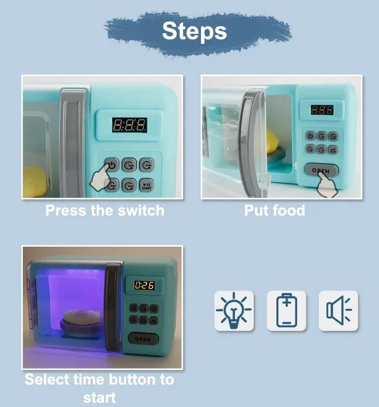 Simulation Kitchen Appliance Playset Kids Pretend Play Kitchen Toy Mini Household Appliance Role-Play Set Educational Toys Gifts