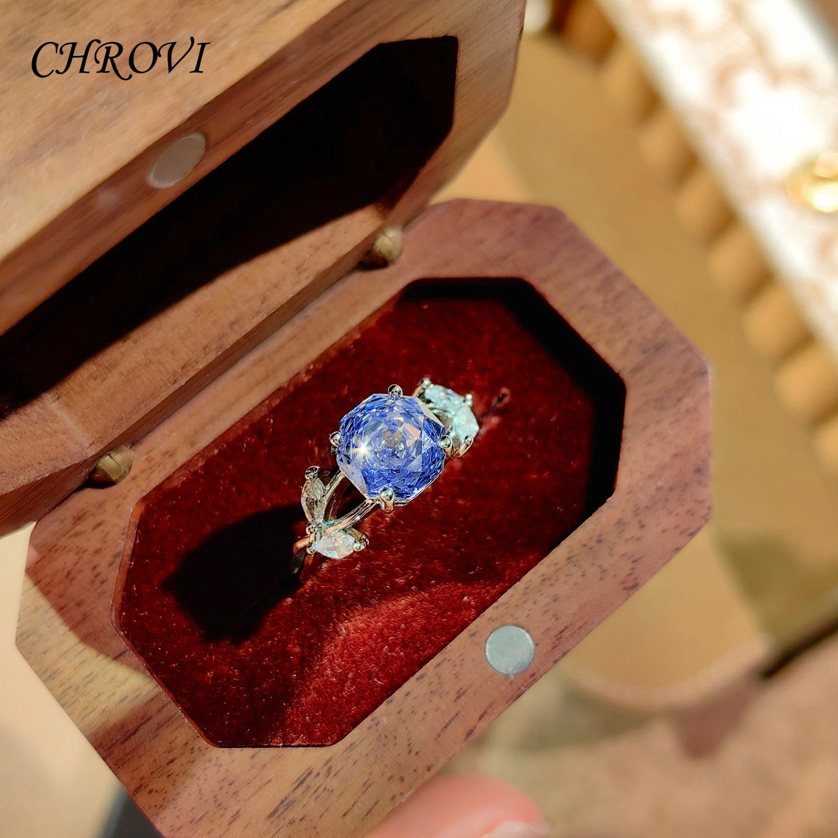 925 Sterling Silver Octagonal Millennium Rose Cut Necklace Pendant Diamond Stud Earrings Colorful Ring for Women Jewelry