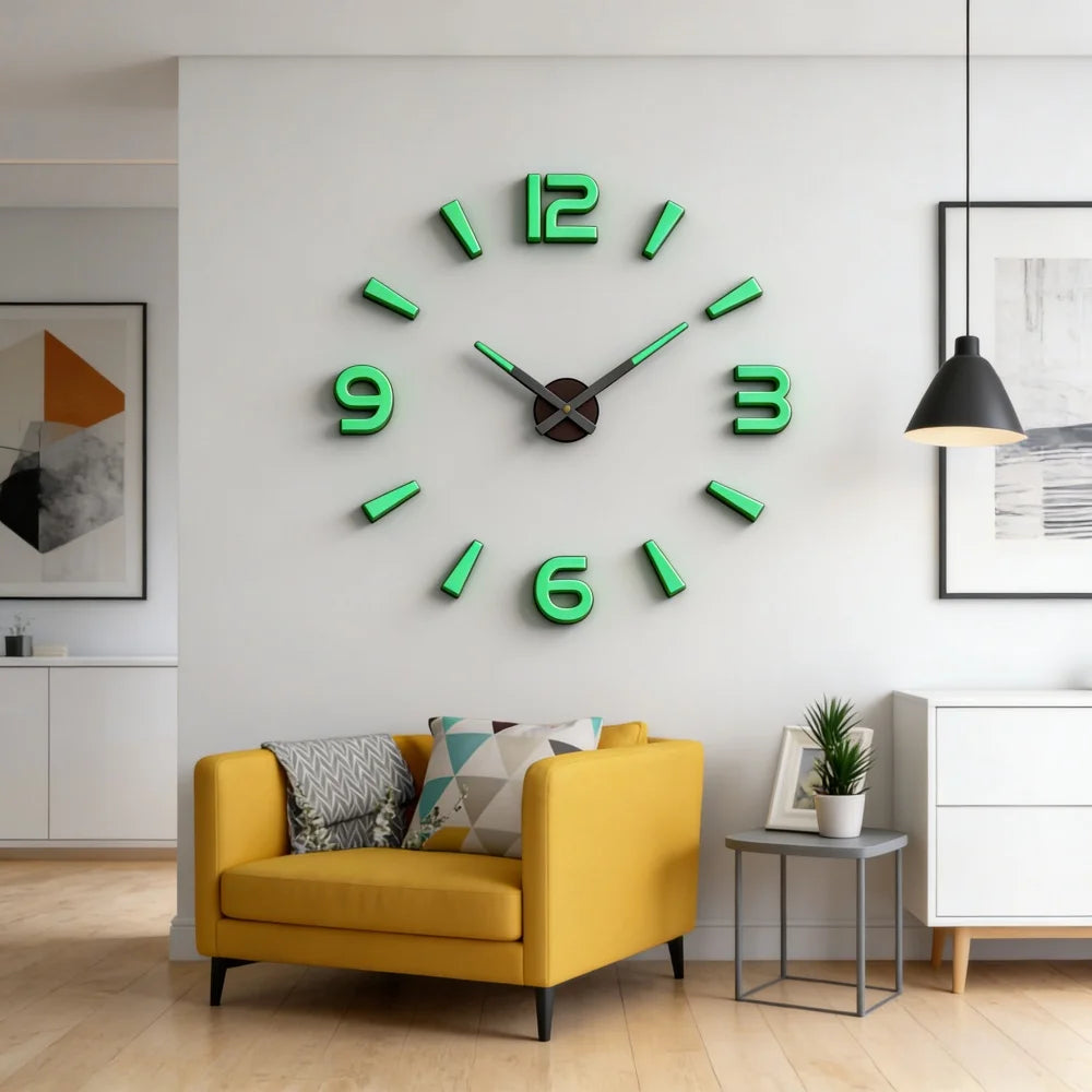 New Modern Design Large Wall Clock 3D DIY Quartz Clocks Fashion Watches Acrylic Mirror Stickers Living Room Home Decor Horloge