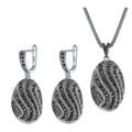 Ajojewel S-shaped Vintage Ladies Jewelry Necklaces And Earring Set Full Rhinestone Black Ring Retro Items Collection