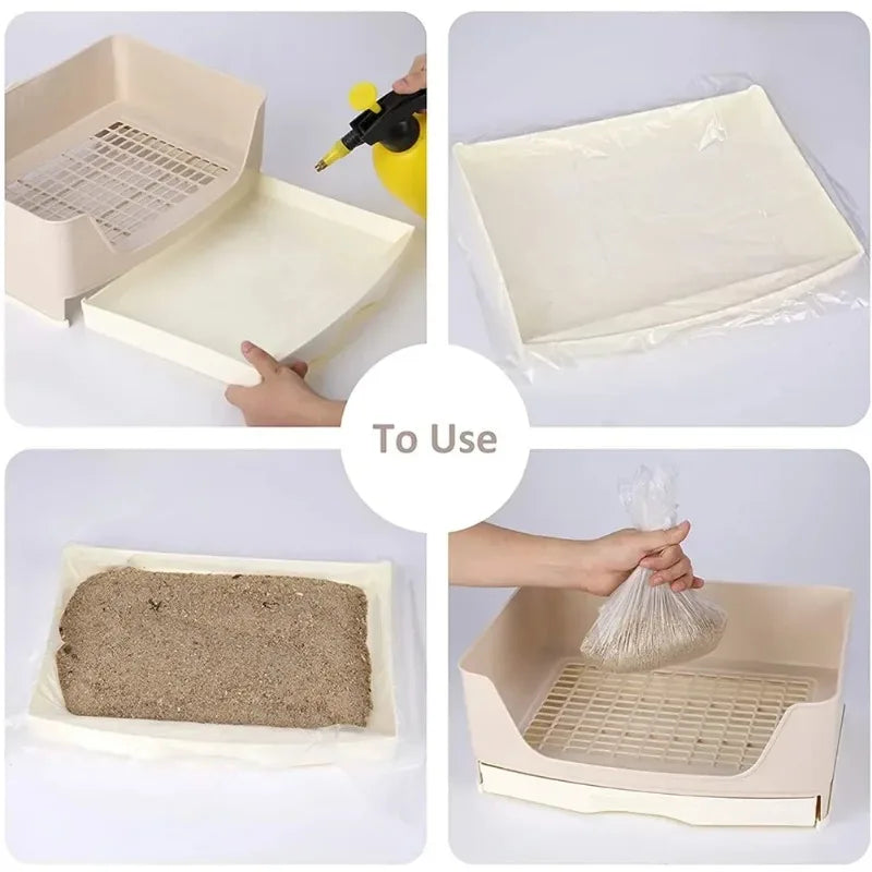 Large Bunny Toilet with Drawer Rabbit Litter Box Grate Potty Pet Bedpan for Hamster Guinea Pig Ferret Adult Pet Toilet Supplies