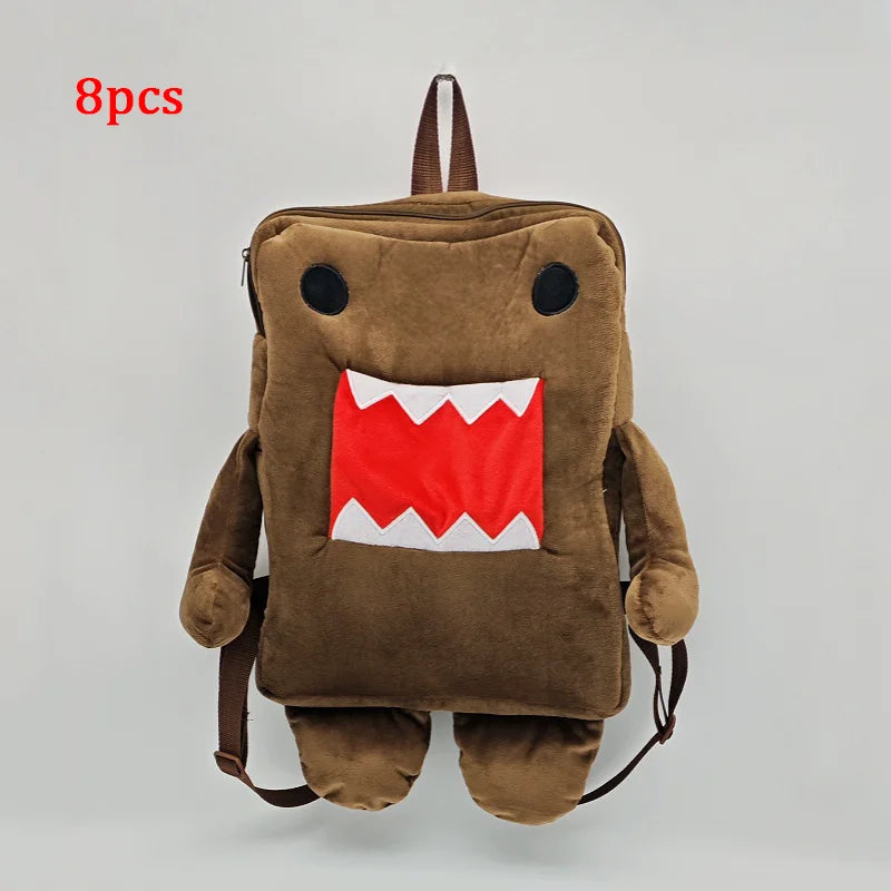 1/5/8pcs Kawaii Domo-kun Plush Bag Cute Brown Stuffed Backpack Cartoon Domo Kun Stuffed Bag Birthday Gifts Wholesale