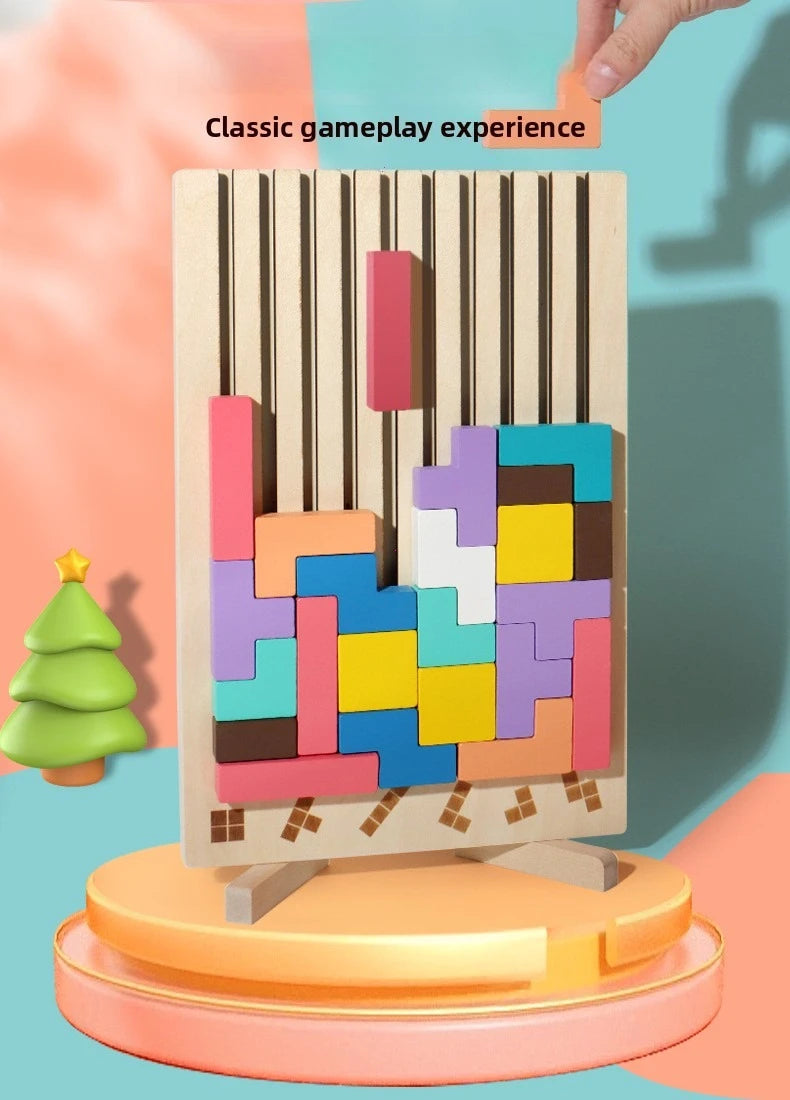3D Wooden Puzzle, Building Blocks, Puzzle Game, Baby Logic Training Puzzle Toys, Parent-Child Interactive Games