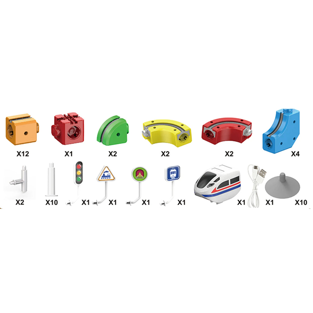 Electric Magnetic Track Set with Anti-Gravity Vehicles 100+ Pieces STEM Building Toys DIY Railway Toy Gift Box For Kids Gift