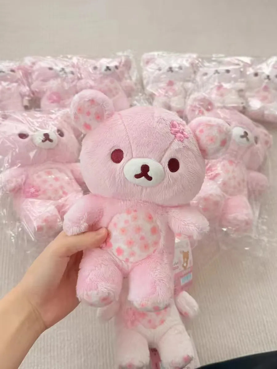 Rilakkuma Pink Cherry Blossom Floral Bear Plush Toy Stuffed Animal Soft Sleeping Hug Pillow Doll Birthday Gift For Women