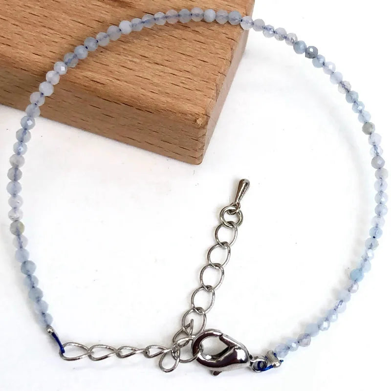 Mini 2-3mm Stone Beaded Faceted Natural Agat Quartzs Necklaces bracelet Female Fashion Party Choker for Women Girls Jewelry Gift