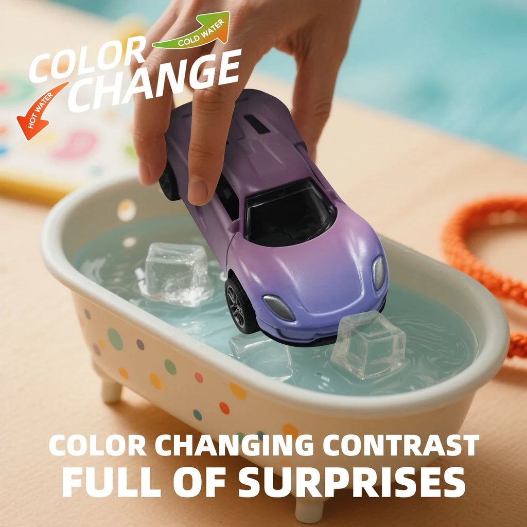 1:64 Temperature Sensitive Color Changing Magic Mini Car Inertia Pull Back Alloy Racing Cars Crash-Resistant Toys Birthday Gift
