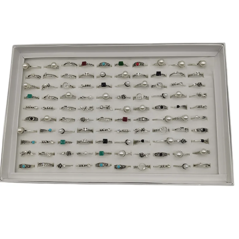 50000 Style Different Finger Rings Wholesale In Stock 100pc/Lot Hot Vintage Silver Gold Color New Alloy Joint Ring Party Women