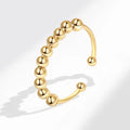 New 925 Sterling Silver Stress Relief Fidget Spinner Rings Rotate Beads Anxiety Adjustable Rings for Women Men Fine Jewelry