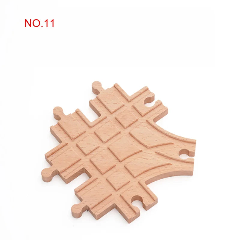 New Wooden Railway Track All Kinds Fork Rail Bifurcation Beech Wood Track Accessories Fit for Thomos Wooden Train Tracks Toy