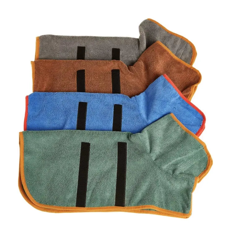 Super Absorbent Pet Towel Bathrobe for Large Dogs All-over Wrap Quick Drying Breathable Year-round Cleaning Dog Bathrobe Towels