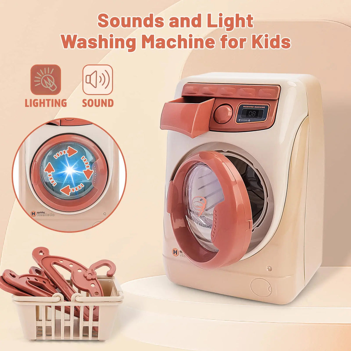 Kids Simulation Kitchen Appliances Sets Toy Mini Blender Coffee Maker Washing Machine Pretend Play Creative Electric Game Gift
